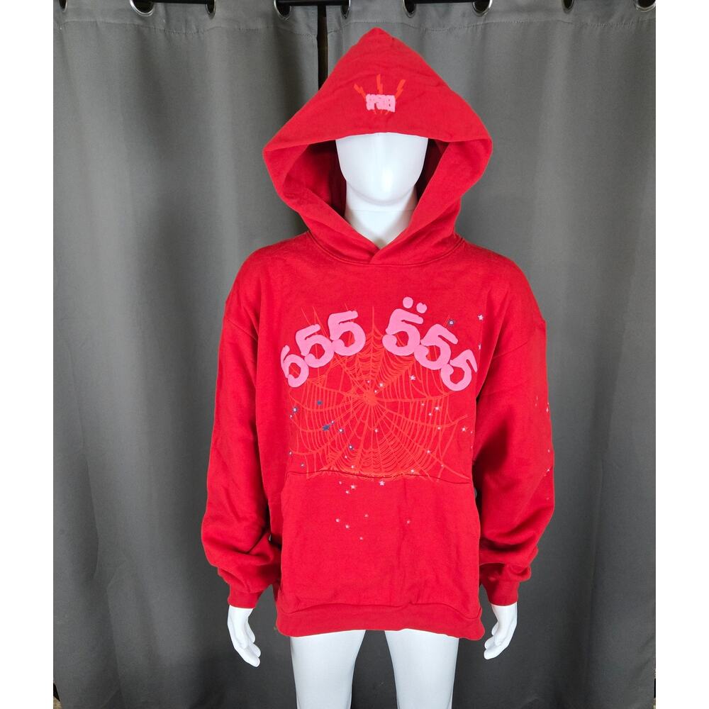 Sp5der Red Angel Number 555 Hoodie XL FW21 - Picture 11 of 14